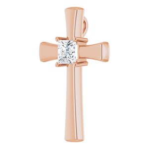 10K Rose Gold  6 mm Square Pendant Mounting – image 3