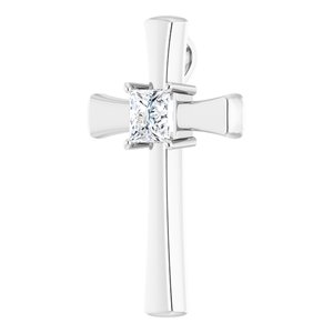 10K White Gold  6 mm Square Pendant Mounting – image 3