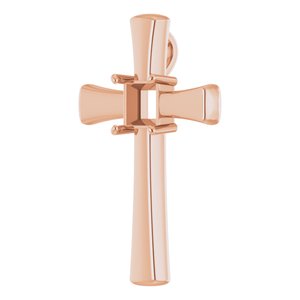 10K Rose Gold  6 mm Square Pendant Mounting – image 4