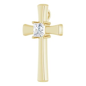 14K Yellow Gold  6 mm Square Pendant Mounting – image 3