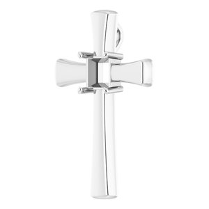 10K White Gold  6 mm Square Pendant Mounting – image 4