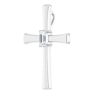 Continuum Sterling Silver  5x3 mm Emerald Pendant Mounting – image 3