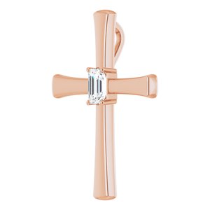 18K Rose Gold  5x3 mm Emerald Pendant Mounting – image 3