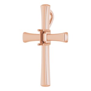 18K Rose Gold  5x3 mm Emerald Pendant Mounting – image 4