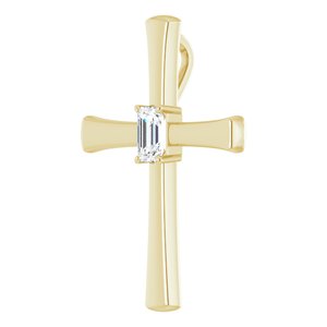 14K Yellow Gold  5x3 mm Emerald Pendant Mounting – image 3
