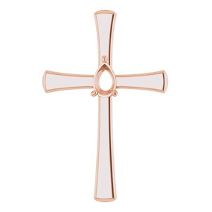 14K Rose Gold  5.5x3.5 mm Pear Pendant Mounting – image 2