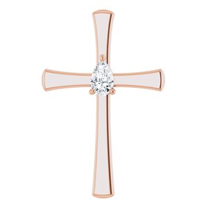 10K Rose Gold  5.5x3.5 mm Pear Pendant Mounting
