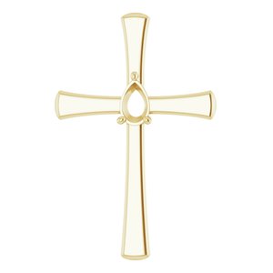 14K Yellow Gold  5.5x3.5 mm Pear Pendant Mounting – image 2