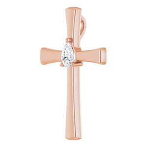 10K Rose Gold  6x4 mm Pear Pendant Mounting – image 3