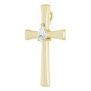 18K Yellow Gold  6x4 mm Pear Pendant Mounting – image 3