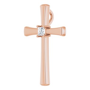 14K Rose Gold  2.75 mm Square Pendant Mounting – image 3