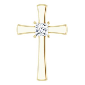 10K Yellow Gold  5.5 mm Square Pendant Mounting