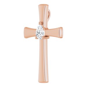 18K Rose Gold  7x5 mm Pear Pendant Mounting – image 3