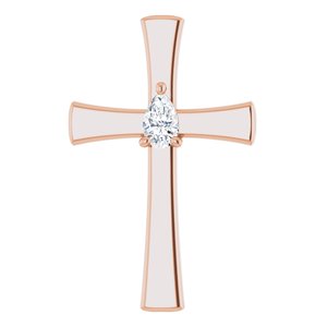 10K Rose Gold  8x5 mm Pear Pendant Mounting