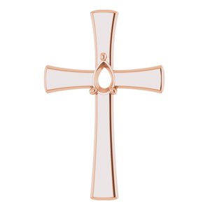 10K Rose Gold  8x5 mm Pear Pendant Mounting – image 2