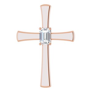10K Rose Gold  6x4 mm Emerald Pendant Mounting