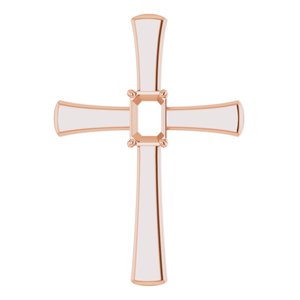 18K Rose Gold  6x4 mm Emerald Pendant Mounting – image 2