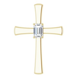 18K Yellow Gold  6x4 mm Emerald Pendant Mounting