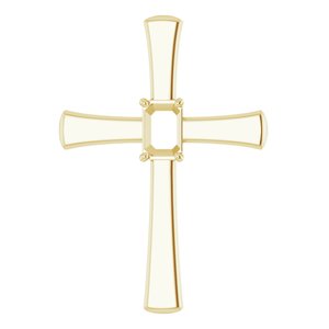 10K Yellow Gold  6x4 mm Emerald Pendant Mounting – image 2