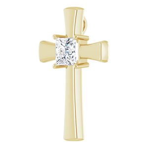 18K Yellow Gold  8 mm Square Pendant Mounting – image 3