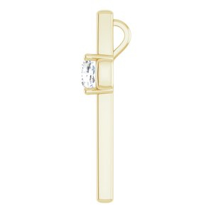 18K Yellow Gold  8 mm Cushion Pendant Mounting – image 5