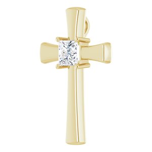 14K Yellow Gold  6.5 mm Square Pendant Mounting – image 3