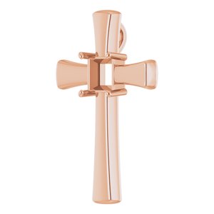 18K Rose Gold  6.5 mm Square Pendant Mounting – image 4