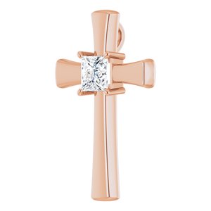 18K Rose Gold  6.5 mm Square Pendant Mounting – image 3