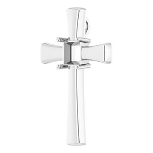 14K X1 White Gold  6.5 mm Square Pendant Mounting – image 4