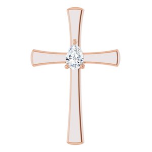 10K Rose Gold  6x4 mm Pear Pendant Mounting