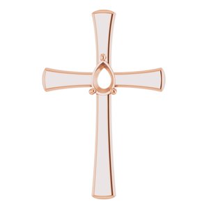 10K Rose Gold  6x4 mm Pear Pendant Mounting – image 2