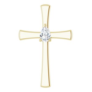 18K Yellow Gold  6x4 mm Pear Pendant Mounting