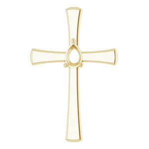 10K Yellow Gold  6x4 mm Pear Pendant Mounting – image 2