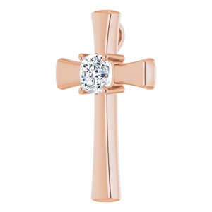 18K Rose Gold  8 mm Cushion Pendant Mounting – image 3