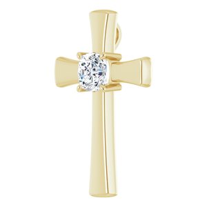 14K Yellow Gold  8 mm Cushion Pendant Mounting – image 3