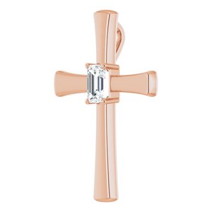 14K Rose Gold  6x4 mm Emerald Pendant Mounting – image 3