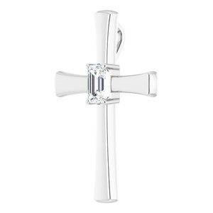 Platinum  6x4 mm Emerald Pendant Mounting – image 3