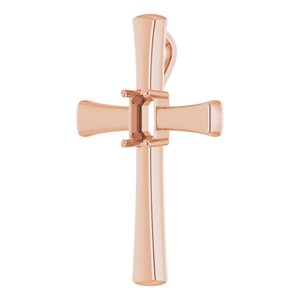 18K Rose Gold  6x4 mm Emerald Pendant Mounting – image 4