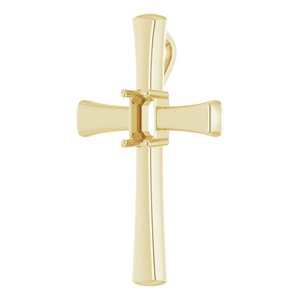 10K Yellow Gold  6x4 mm Emerald Pendant Mounting – image 4
