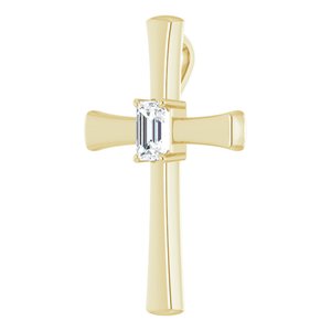 14K Yellow Gold  6x4 mm Emerald Pendant Mounting – image 3