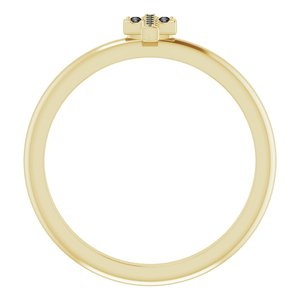 14K Yellow Gold .04 CTW Natural Black Diamond Stackable Cross Ring