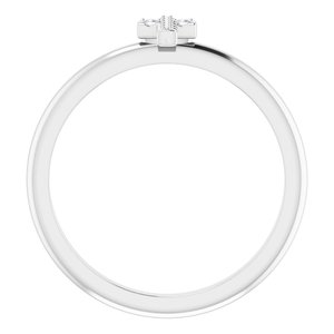 Sterling Silver .03 CTW Natural Diamond Stackable Cross Ring