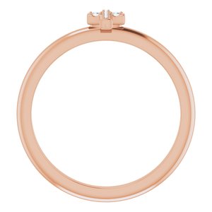 14K Rose Gold .03 CTW Natural Diamond Stackable Cross Ring