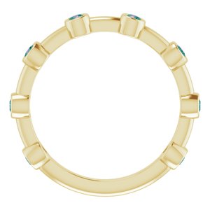 14K Yellow Gold Natural Alexandrite Bezel-Set Bar Ring