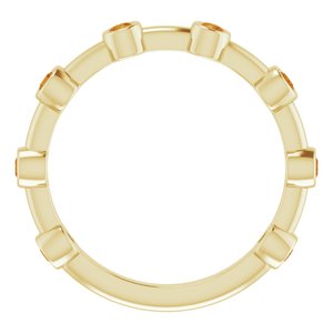 14K Yellow Gold Natural Citrine Bezel-Set Bar Ring