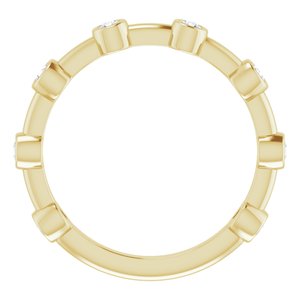 14K Yellow Gold 1/5 CTW Natural Diamond Bezel-Set Bar Ring