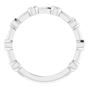 14K White Gold 1/5 CTW Natural Diamond Bezel-Set Bar Ring