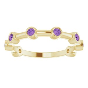 Bezel-Set Bar Ring