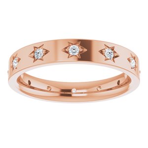 14K Rose 1/5 CTW Natural Diamond Eternity Band Size 5