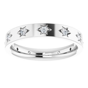 14K White 1/5 CTW Natural Diamond Eternity Band Size 5